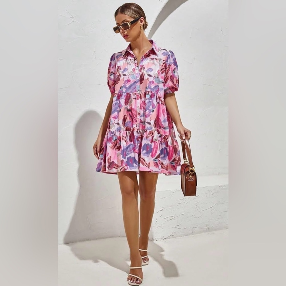 Trends Aveloria Rosie Women's Random Print Elegant Short Dress